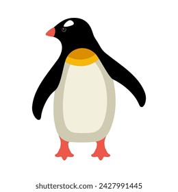 Emperor penguin bird flat style vector illustration