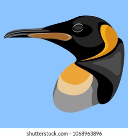 The emperor penguin bird . Vector illustration, icon.