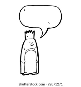 caricatura del pingüino emperador