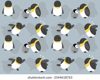 Fondo de Fondo de pantalla sin fisuras de personaje de dibujos animados lindo pingüino emperador