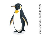 Emperor Penguin flat Vector illustration on white background