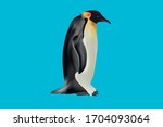Emperor penguin. isolated on background. 3D illustration. inhabiting Antarctica