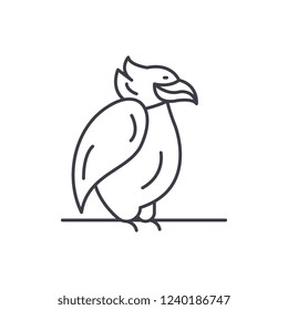 Emperor penguin line icon concept. Emperor penguin vector linear illustration, symbol, sign