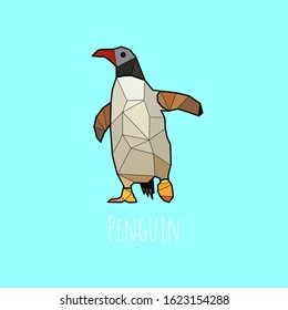 emperor penguin lowpolly vector illustration design