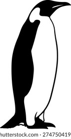 Emperor Penguin Silhouette in Vector