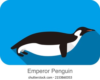 Emperor Penguin Sliding On The Ground, Penguin Seed Series, Vector