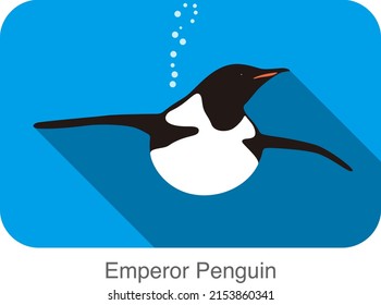 Emperor Penguin Swimming In The Water, Penguin Seed Series, Vector