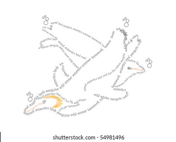 Emperor penguins was created with typographic design