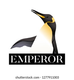 Emperor penguins  with slogan. Vector illustration.