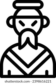 Emperor single vector line icon
