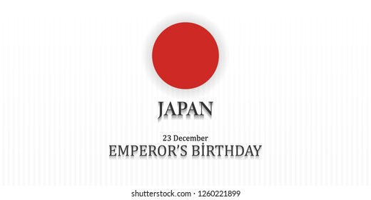 The Emperor's Birthday, 23 December, Japan,  Celebration Card Vector Illustration, 