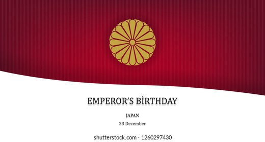 The Emperor's Birthday, 23 December, Japan, Celebration Card Vector Illustration,