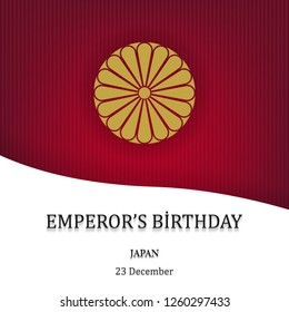 the emperor's birthday, 23 december, japan, Celebration card vector illustration,