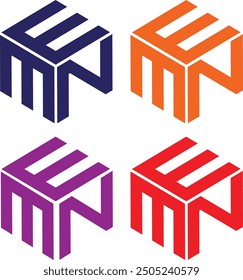 E,M,P,G und E,M,N Buchstaben-Logo in Sechseck-Form, L,I,O,N-Logo in Sechseck-Form schwarz-weiß cool logo.logos sind sehr einfach und klar, scharf Premium-Logo der Alphabete .