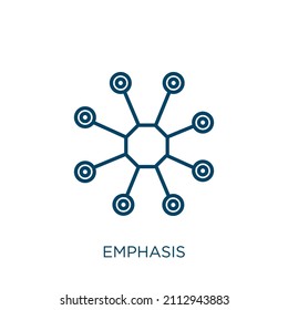 emphasis icon. Thin linear emphasis outline icon isolated on white background. Line vector emphasis sign, symbol for web and mobile