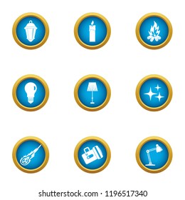 Emphasize icons set. Flat set of 9 emphasize vector icons for web isolated on white background