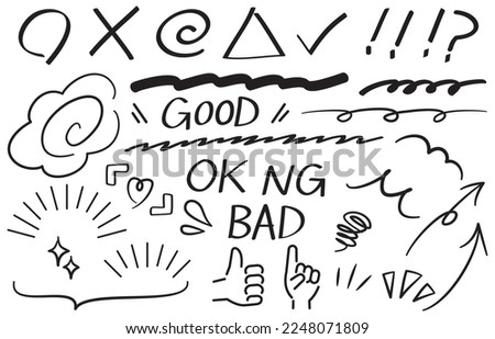 Emphasized decoration such as handwritten circles or penalty marks