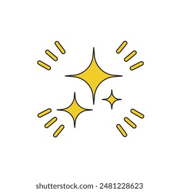 Emphasized glitter icons. sparkle. vector.