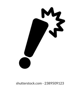 Icono de reacción pop enfatizado. Signo de sorpresa o advertencia. Vector.