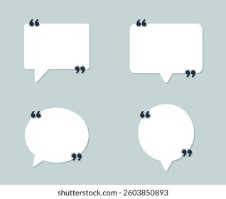Emphasized speech bubble with quotation mark set