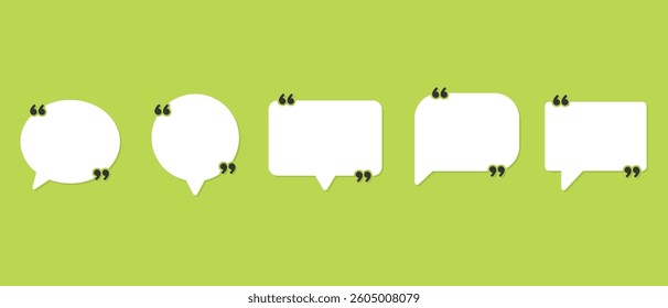 Emphasized speech bubble with quotation mark set