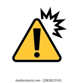 Emphasized warning icon. Caution icon. Vector.