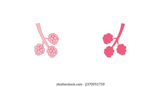 Diseño conceptual de la enfermedad pulmonar emfisema. Ilustración vectorial.