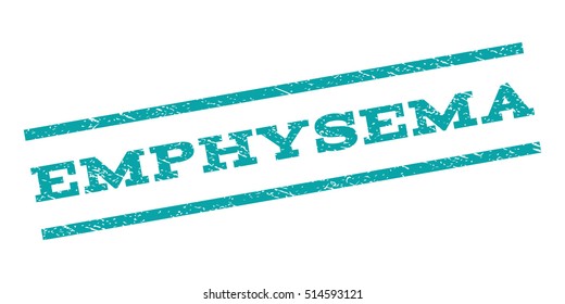 Emphysema watermark stamp. Text tag between parallel lines with grunge design style. Rubber seal stamp with dust texture. Vector color ink imprint on a white background.
