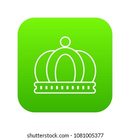 Empire crown icon green vector isolated on white background