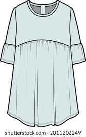 EMPIRE CUT GIRLS KNIT DRESS FOR GIRLS AND WOMEN WEAR VECTOR