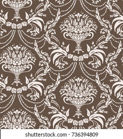 empire damask vector pattern vase flower