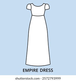 Empire dress vector icon editable stroke