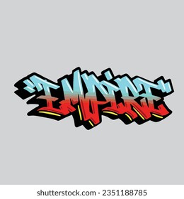 graffiti imperial etiqueta vectorial letra palabra texto arte callejero