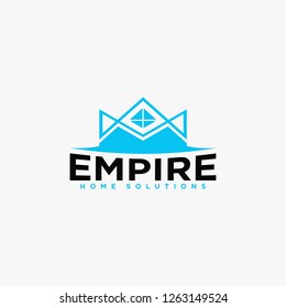 Empire Home. House Solution. Crown House. Vector Illustration