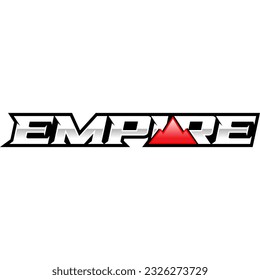 "EMPIRE" with red mountain silhouette for automotive