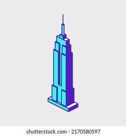 Empire state building isometric vector icon illustration