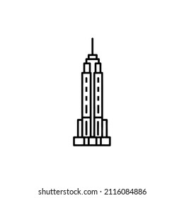 Empire State Building In New York City Line Art Vector Icon For Apps And Websites