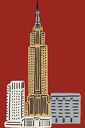Empire State Building. Step Into The Heart Of New York City With Our Empire State Building Illustration