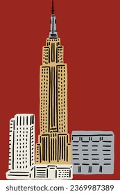 Empire State Building. Step into the heart of New York City with our Empire State Building illustration