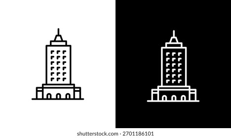 Empire State Building Branco Conjunto de Ícones Design