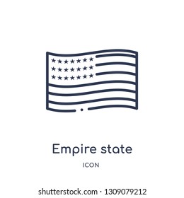 empire state icon from united states of america outline collection. Thin line empire state icon isolated on white background.