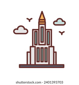 Empire State icon in vector. Illustration
