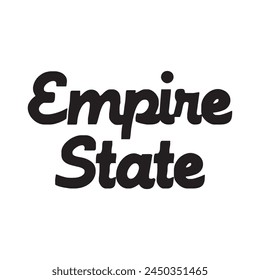 empire state text on white background.