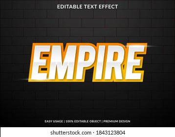 empire  text effect template with bold style use for business logo and brand