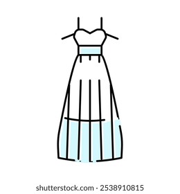 empire wedding dress color icon vector. empire wedding dress sign. isolated symbol illustration