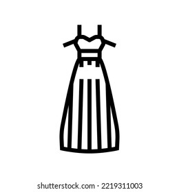 empire wedding dress line icon vector. empire wedding dress sign. isolated contour symbol black illustration