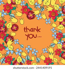 emplate thank you card ,vector illustration