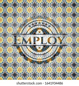 Employ arabic emblem. Arabesque decoration.