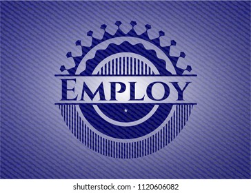 Employ badge with denim texture