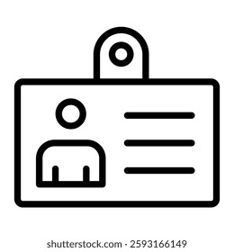 Employ Card Vector Line Icon Design